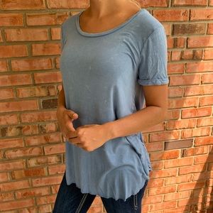 Blue round neck shirt